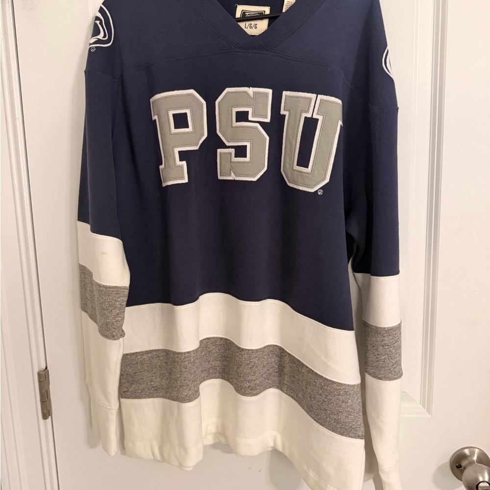 PSU Navy and White Men's Jersey Sweatshirt